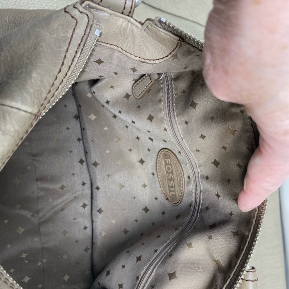 FOSSIL TAUPE PEBBLE-LEATHER SATCHEL - Picture 10 of 13